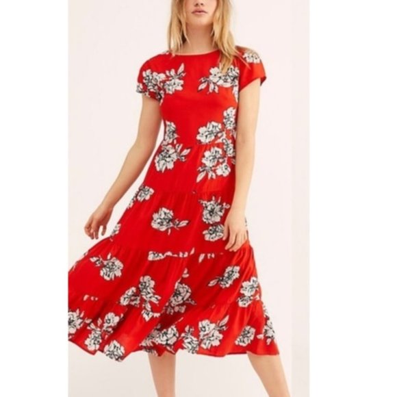 rita tiered midi dress